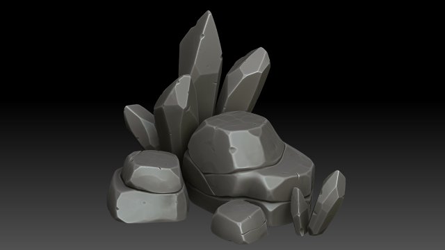 Stylized rocks and crystals 3D 模型 .c4d .max .obj .3ds .fbx .stl .blend 