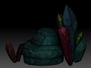 Stylized rocks and crystals 3D Model