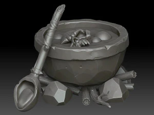 Stilize cadı kazanı 3D Model