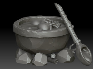 Stylized witchs cauldron Modelo 3D