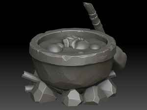 Stylized witchs cauldron Modelo 3D