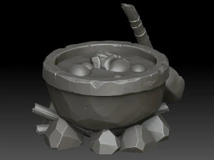 Stylized witchs cauldron 3D Model
