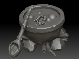Stylized witchs cauldron Modelo 3D