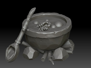 Stylized witchs cauldron Modelo 3D
