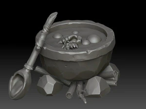 Stylized witchs cauldron 3D Model