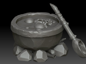Stylized witchs cauldron Modelo 3D