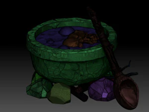 Stylized witchs cauldron 3D Model