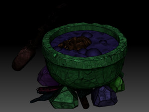 Stylized witchs cauldron Modelo 3D