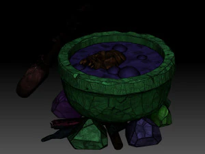 Stylized witchs cauldron 3D Model