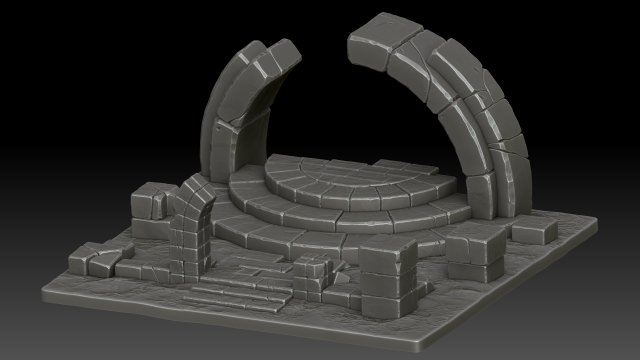 Stylized ruins 3D 모델 .c4d .max .obj .3ds .fbx .stl .blend 
