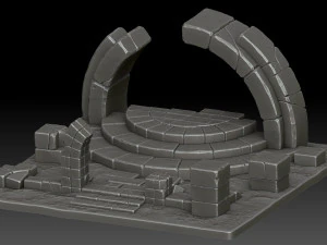 Reruntuhan bergaya Model 3D