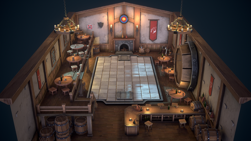 Stylized tavern 3D 모델 .c4d .max .obj .3ds .fbx .stl .blend 
