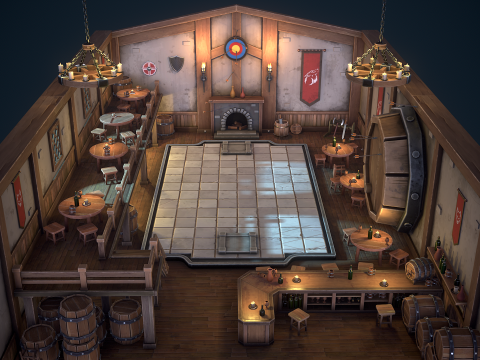 Stylized tavern 3D-Modell