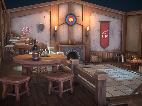 Stylized tavern 3D 모델