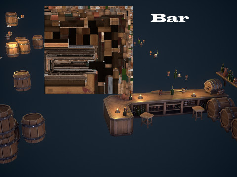 Stylized tavern 3D 모델