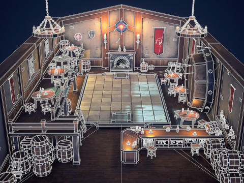 Stylized tavern 3D 모델