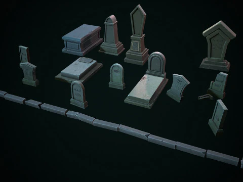 Stylized graves 3D Model