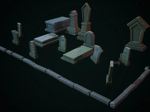 Stylized graves 3D Model