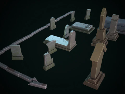 Stylized graves 3D Model