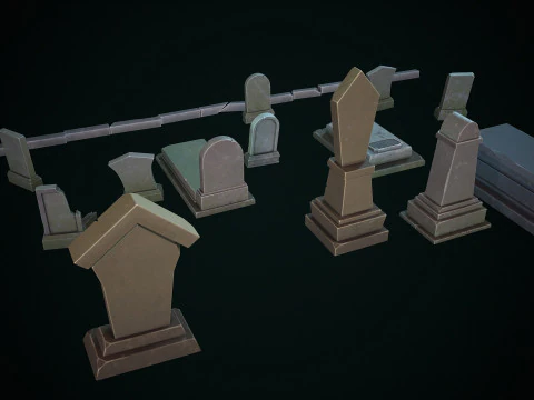 Stylized graves 3D Model