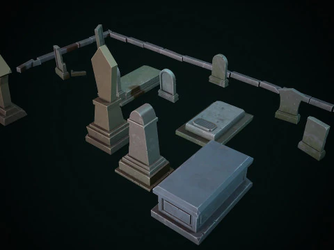 Stylized graves 3D Model