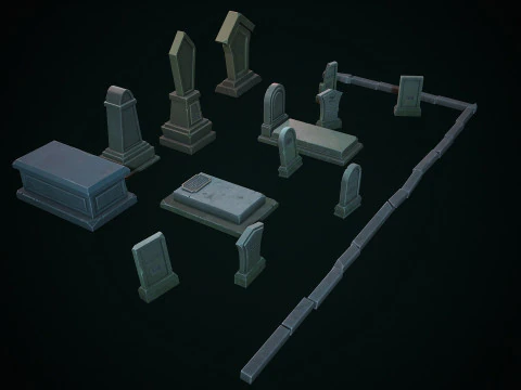 Stylized graves 3D Model