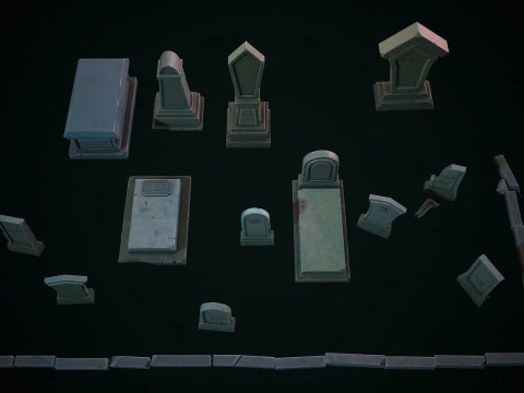 Stylized graves 3D Model