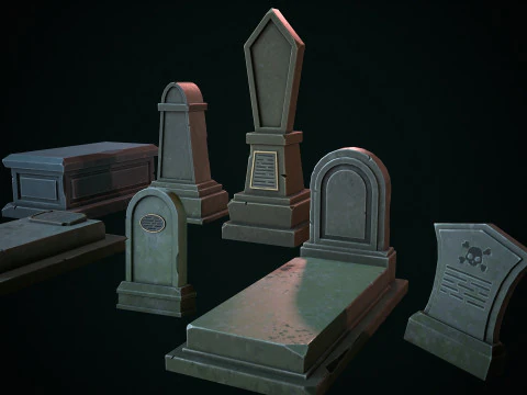 Stylized graves 3D Model