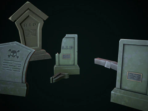 Stylized graves 3D Model