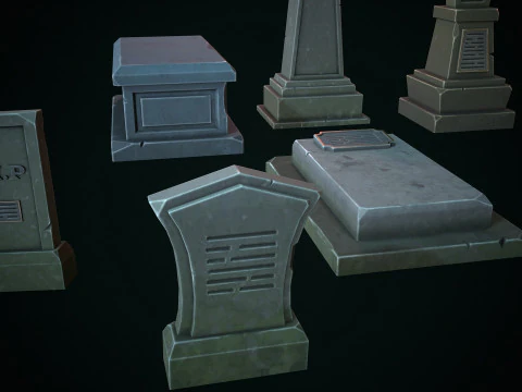 Stylized graves 3D Model