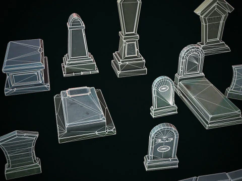 Stylized graves 3D Model