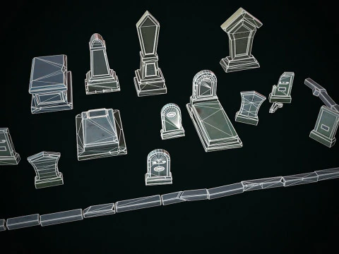 Stylized graves 3D Model