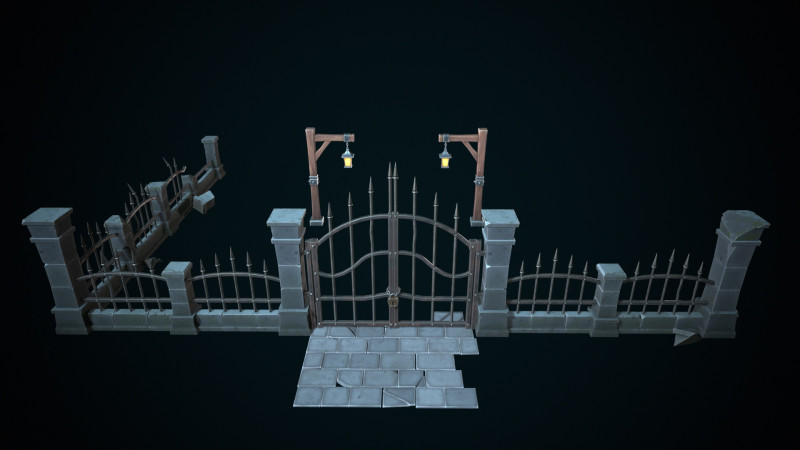 Stylized gate Modello 3D .c4d .max .obj .3ds .fbx .stl .blend 