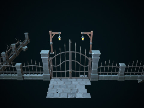 Stylized gate 3D 模型