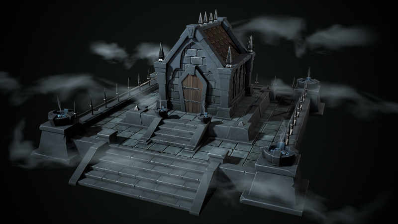 Stylized crypt Model 3D .c4d .max .obj .3ds .fbx .stl .blend 