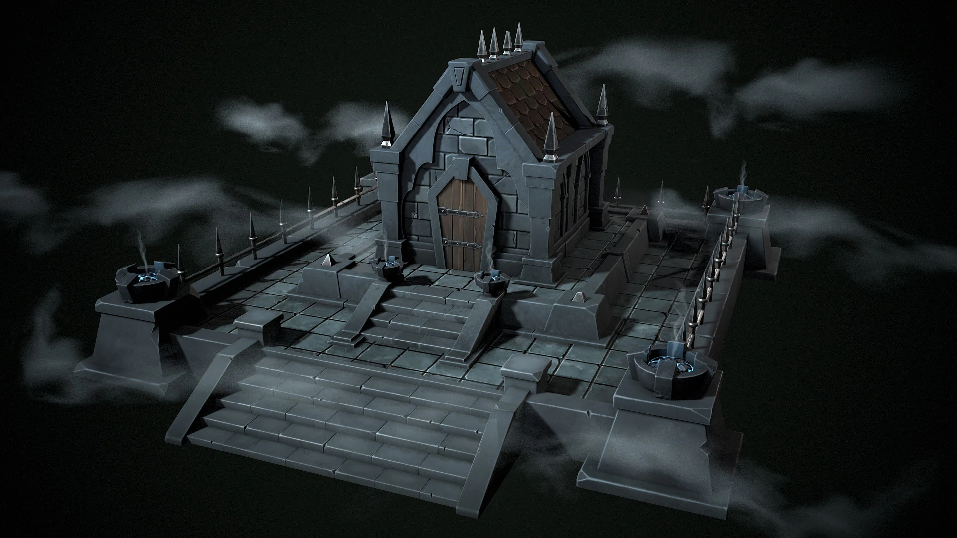 Stylized crypt 3D Model .c4d .max .obj .3ds .fbx .stl .blend 
