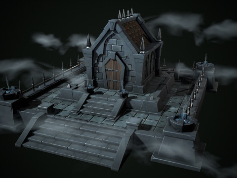Stylized crypt Model 3D