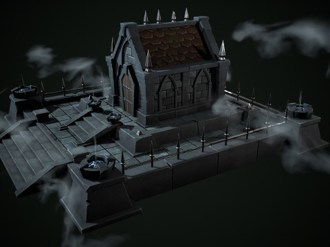 Stylized crypt Model 3D