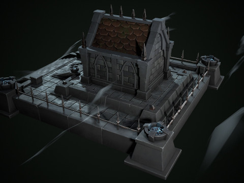 Stylized crypt Model 3D