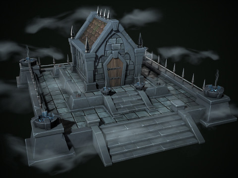 Stylized crypt Model 3D