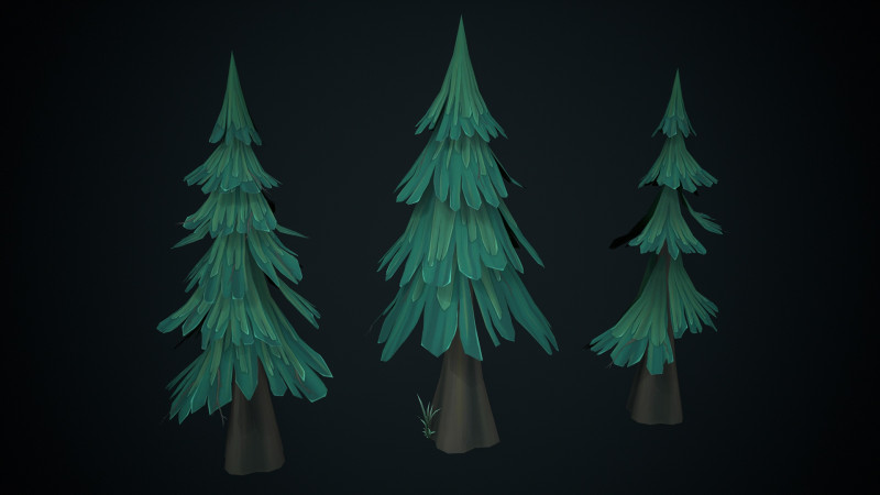 Stylized pine 3D 모델 .c4d .max .obj .3ds .fbx .stl .blend 