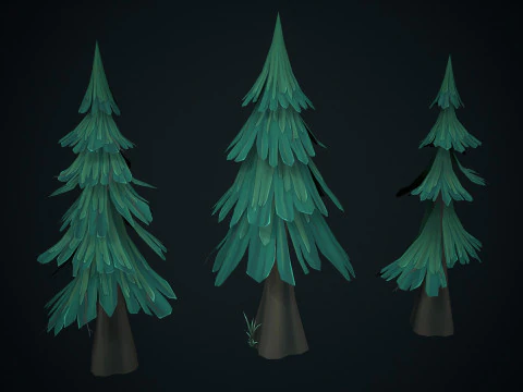 Stilisierte Kiefer 3D Modell