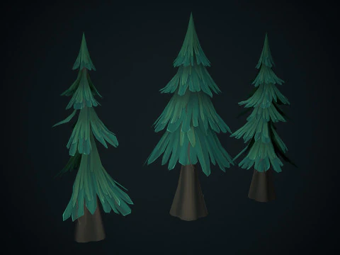 Stylized pine 3D Model