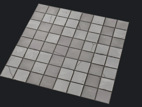 Stylized tile floor Model 3D