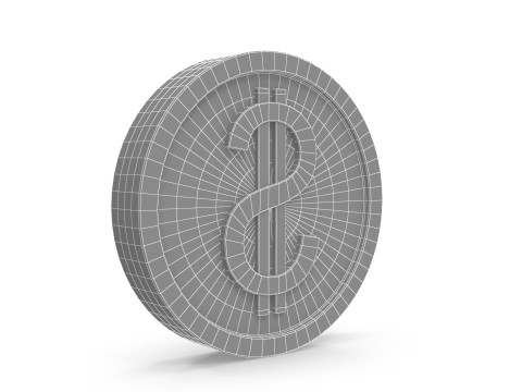 Dollar coin 2 3D Model