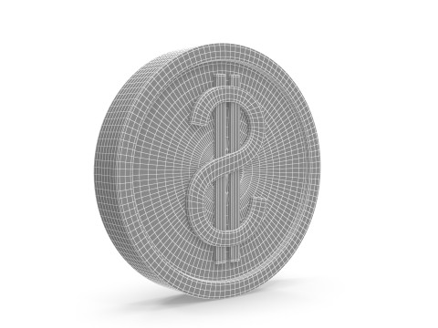 Dollar coin 2 3D Model