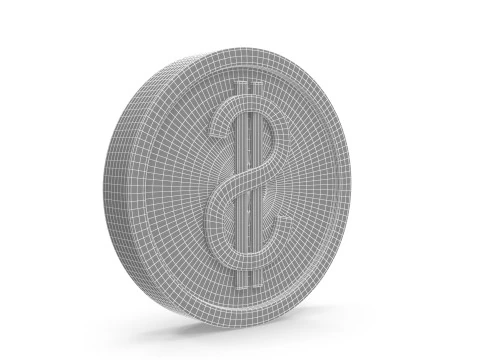 Dollar coin 2 3D Model