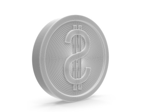 Dollar coin 2 3D Model