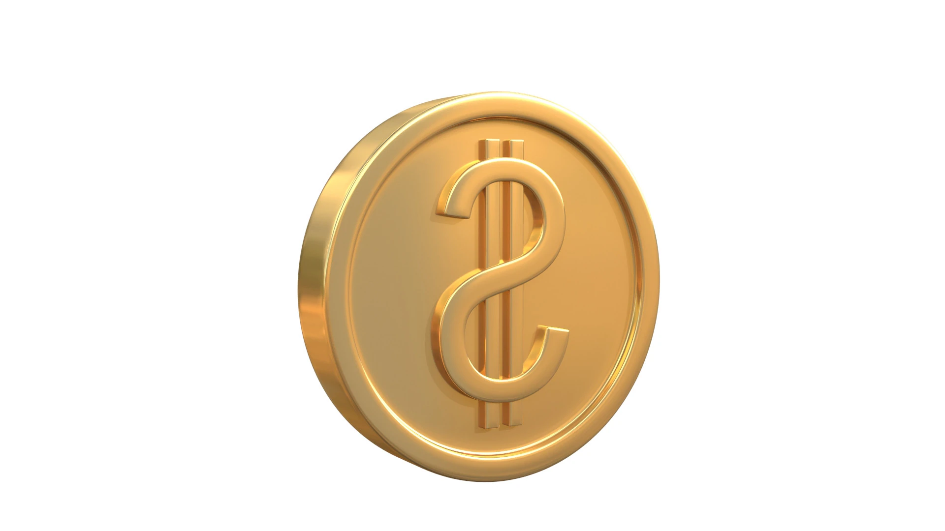 Dollar coin 2 3D Model .c4d .max .obj .3ds .fbx .stl .blend 