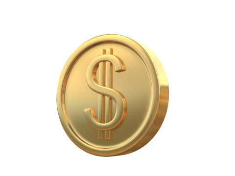 Dollar coin 2 3D Model